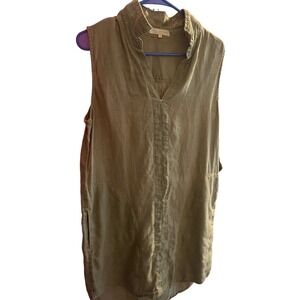 Side Stitch Linen Dress M